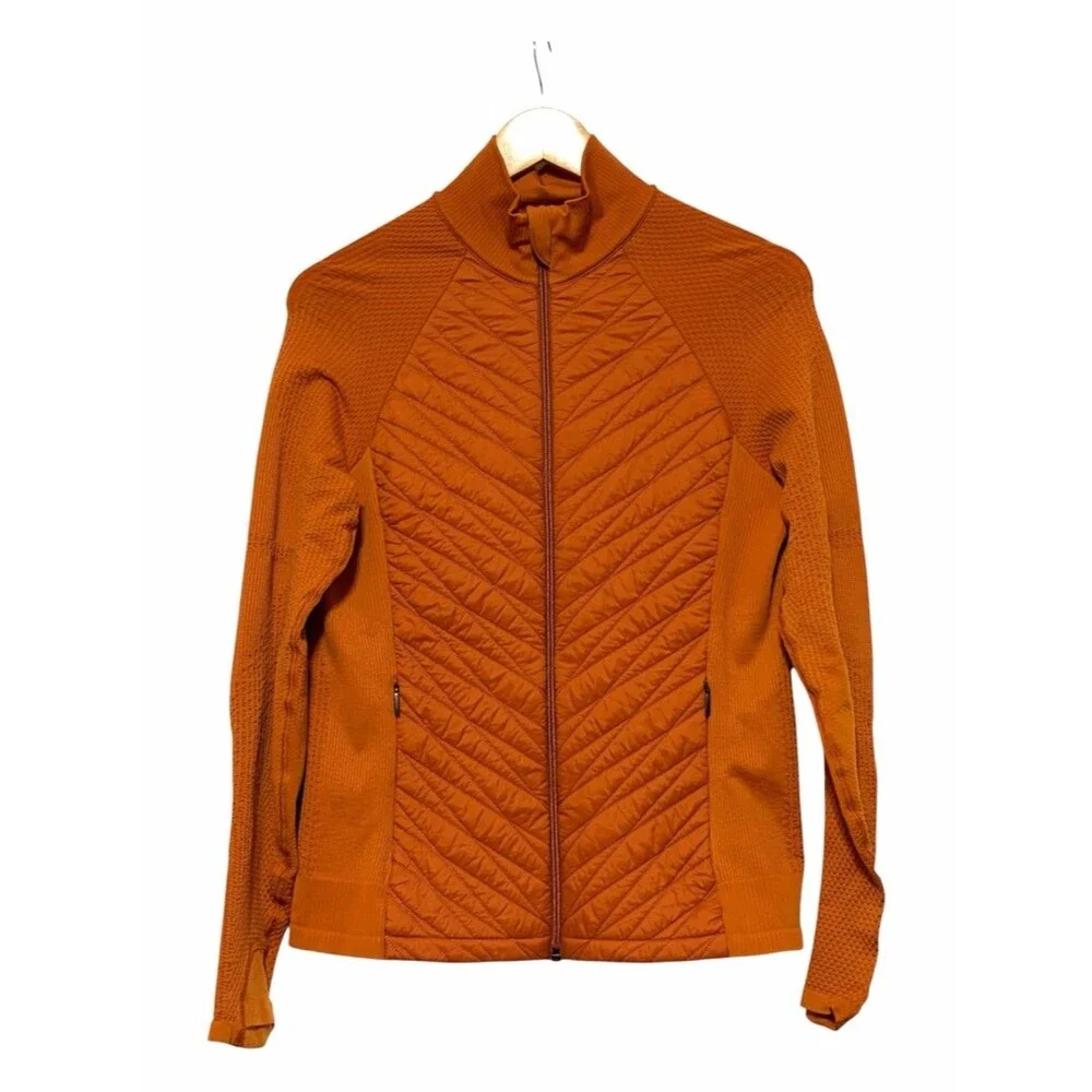 Athleta Flurry Force Insulated Primaloft Jacket 2.0 Large Rust Orange EUC